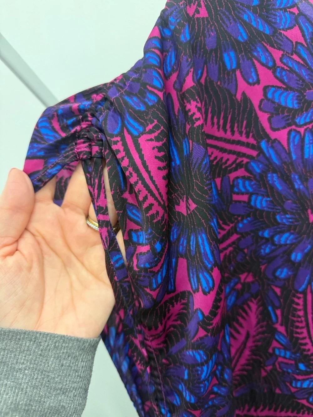 J Crew Midnight floral cocoon top, XL